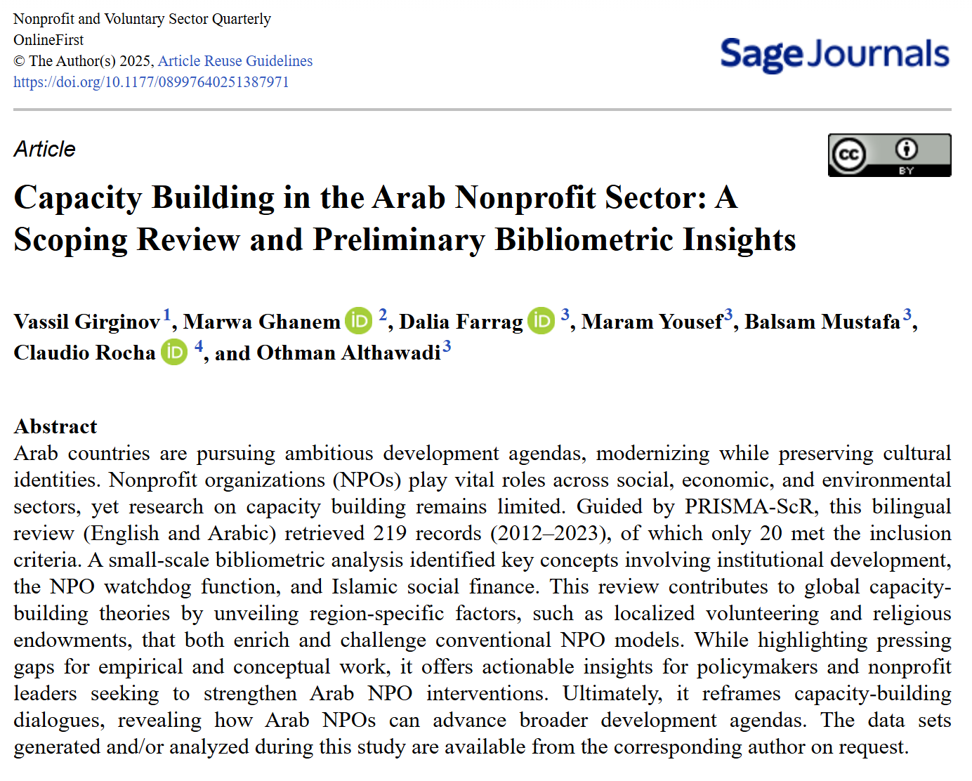 Capacity Building in the Arab Non-Profit Sector paper thumbnail